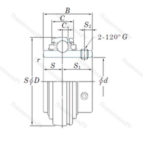 Подшипник шариковый радиальный UC 315-48L 3