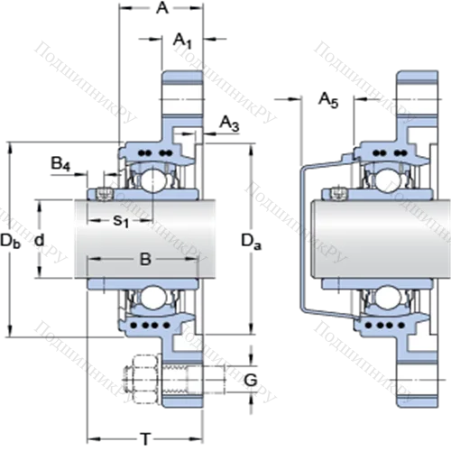 Фланцевые подшипниковые узлы типа Y (корпус типа Y-TECH, овальный фланец, крепление стопорными винтами)