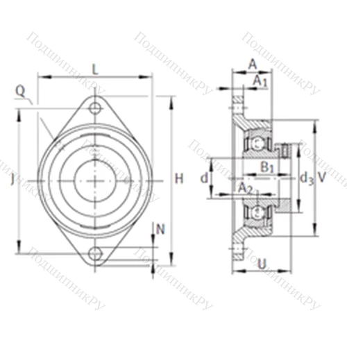 Подшипниковый узел шариковый радиальный PCJT 1-3/8