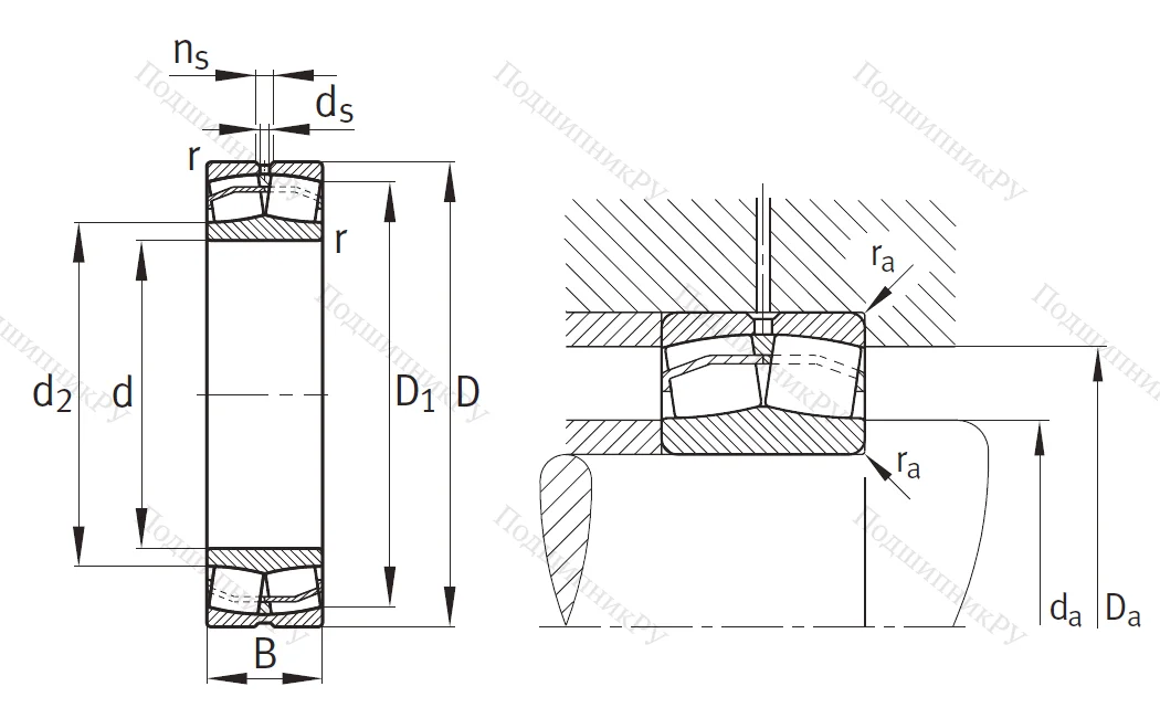 Сферический роликовый подшипник 23228 E 1A M