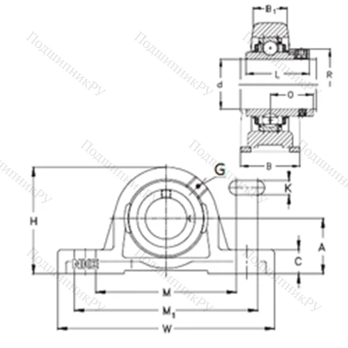 Подшипниковый узел шариковый радиальный PASEY 25-N