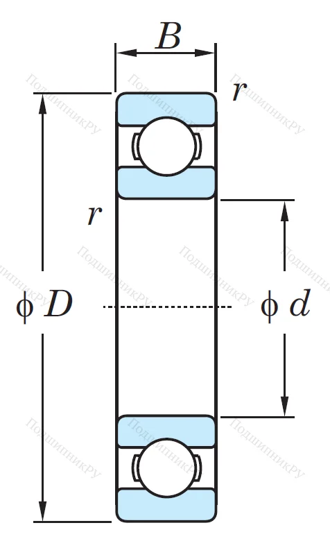 Однорядный шариковый подшипник 6320 C 3