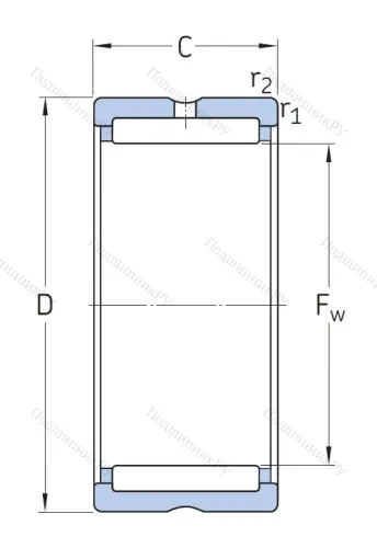 Игольчатый подшипник NK 18/16 от производителя  SKF