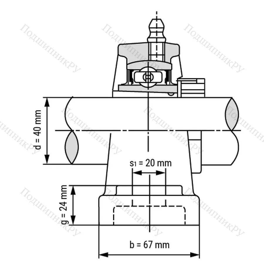 Подшипниковый узел UKP 309+H 2309 - Вал: 40 мм