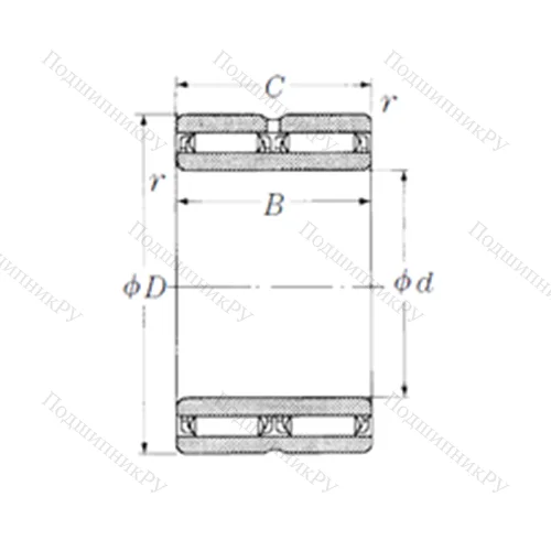 Подшипник игольчатый радиальный NAFW 203526