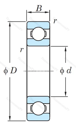 Однорядный шариковый подшипник 6209 CM от производителя  KOYO