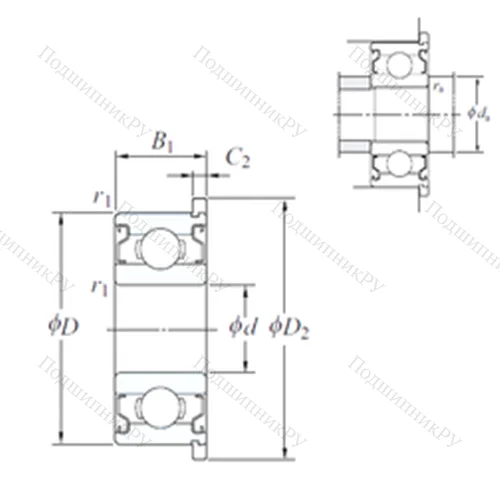 Подшипник шариковый радиальный WMLFN 4008 ZZ