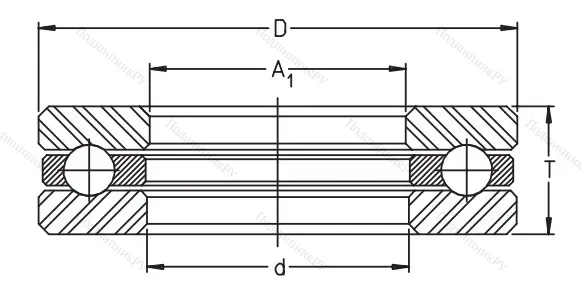 Упорный шариковый подшипник 51212