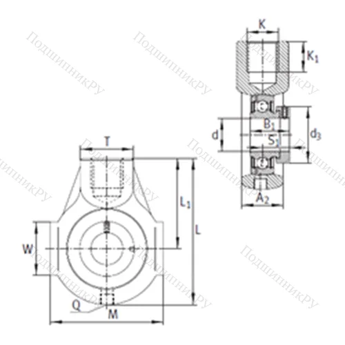Подшипниковый узел шариковый радиальный