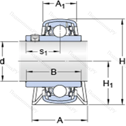 Стационарные подшипниковые узлы типа Y (литой корпус, крепление стопорными винтами) P 35 TR