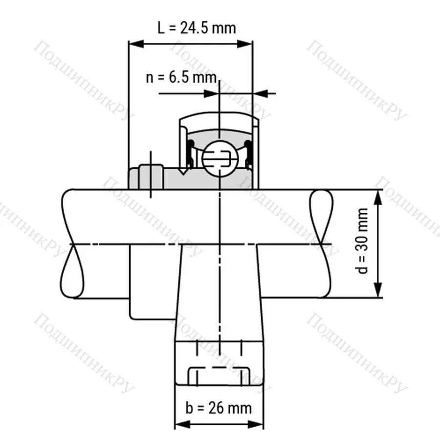 Подшипниковый узел KP 006-ST - Вал: 30 мм