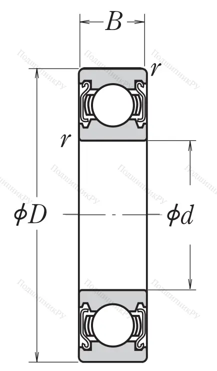 Однорядный шариковый подшипник 6205 ZZ C 3 E ENSS 6