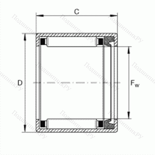 Подшипник роликовый игольчатый с одним наружным штампованным кольцом SCH 2018-P